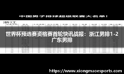 世界杯预选赛资格赛首轮快讯战报：浙江男排1-2广东男排